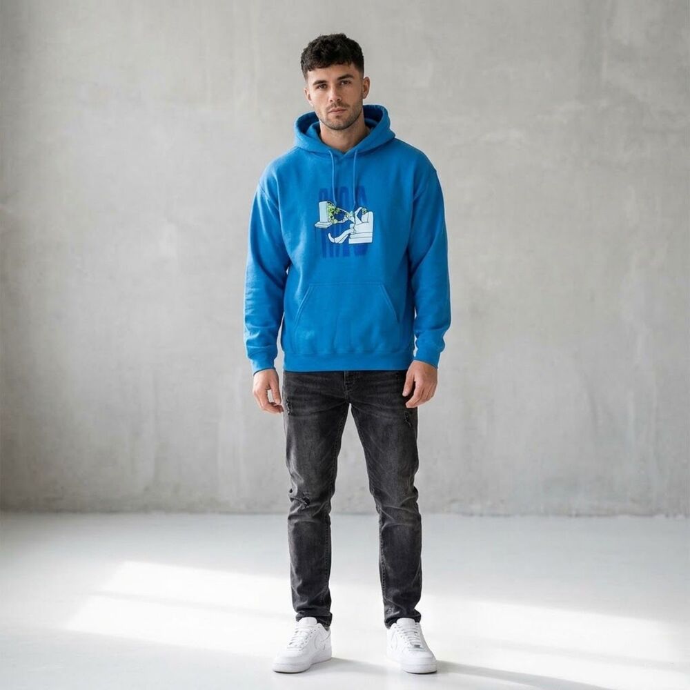 WKND "Eddy" Blue Hoodie Channel 3 Small Blue Sapphire Skateboarding